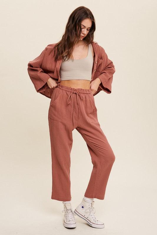 Long Sleeve Button Down and Long Pants Sets Pants Sets