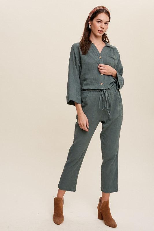 Long Sleeve Button Down and Long Pants Sets Pants Sets