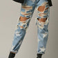 Star Print Ripped Slouchy Jeans Jeans