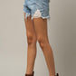 Waist Crossover Denim Mom Shorts Shorts