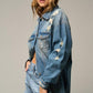 Waist Crossover Denim Mom Shorts Shorts