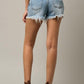 Waist Crossover Denim Mom Shorts Shorts