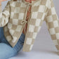 Checkered Tie-Front Cropped Cardigan - DAVERRI FASHIONS