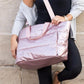 Metallic Puffer Tote Mauve One Size Handbags