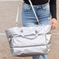 Metallic Puffer Tote Handbags