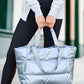 Metallic Puffer Tote Ice Blue OneSize Handbags