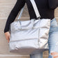 Metallic Puffer Tote Silver OneSize Handbags