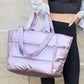 Metallic Puffer Tote Handbags