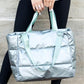 Metallic Puffer Tote Handbags