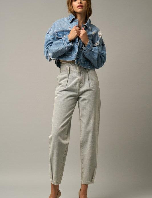 High Waist Balloon Ankle Jeans Jeans