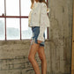 Twill Crop Crochet Sleeve Jacket Jackets