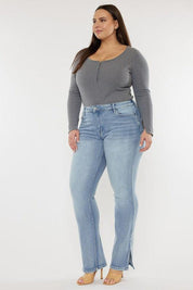 Plus Mid Rise Medium Wash Bootcut Jeans Jeans