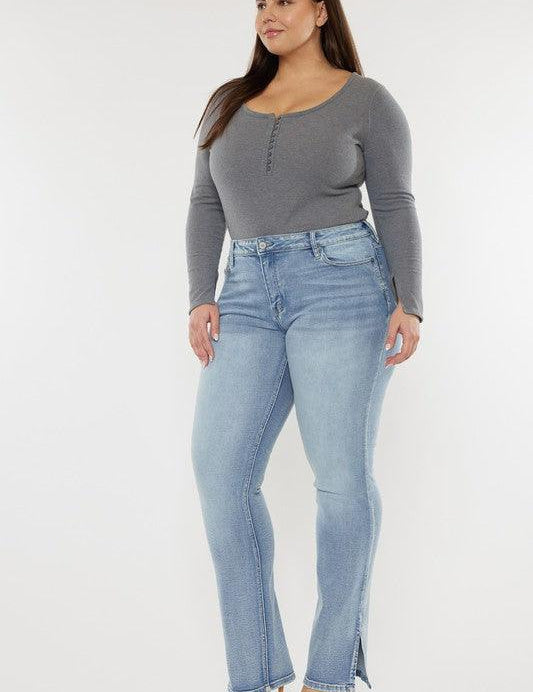 Plus Mid Rise Medium Wash Bootcut Jeans Jeans