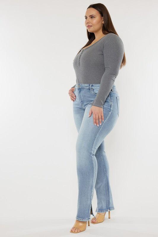 Plus Mid Rise Medium Wash Bootcut Jeans Jeans