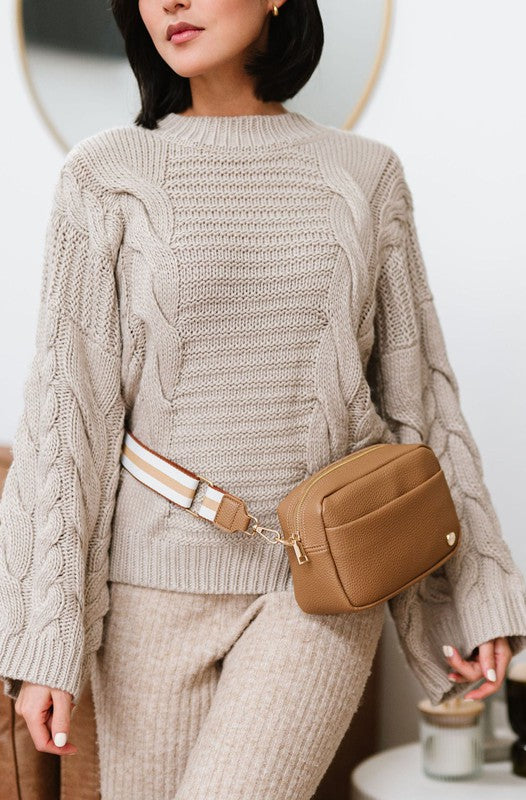 WILLOW CROSSBODY BELT BAG FANNY PACK LIGHT CAMEL 1 Handbags