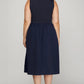 Navy blue She + Sky plus size sleeveless poplin midi dress with pockets