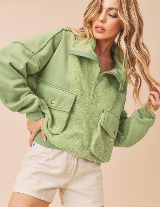 GREEN TEA S Carter Pullover | Tops Daverri Fashions