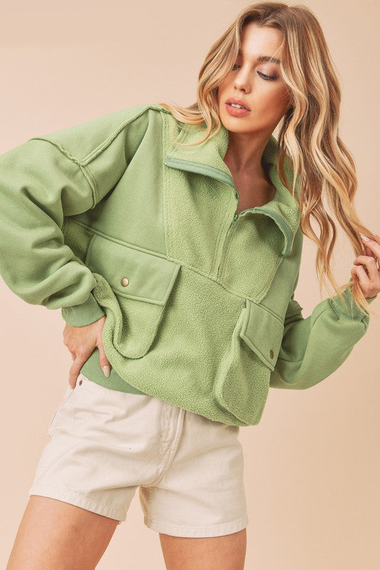 Carter Pullover GREEN TEA S Tops