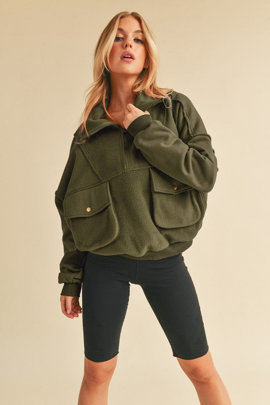 Carter Pullover OLIVE S Tops