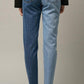 High Waist Two Tone Raw Hem Straight Jeans Jeans