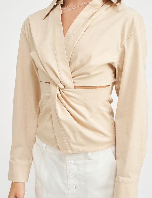 Emory Park Front Twist Top Shirts & Tops