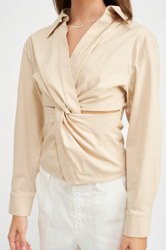 Emory Park Front Twist Top Shirts & Tops