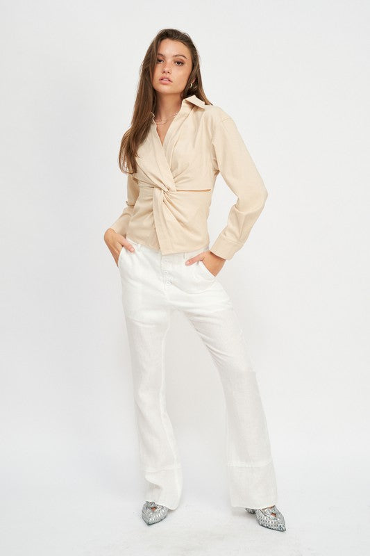 Emory Park Front Twist Top Shirts & Tops