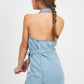 BUTTON DOWN DENIM MINI DRESS WITH BELT Mini Dresses