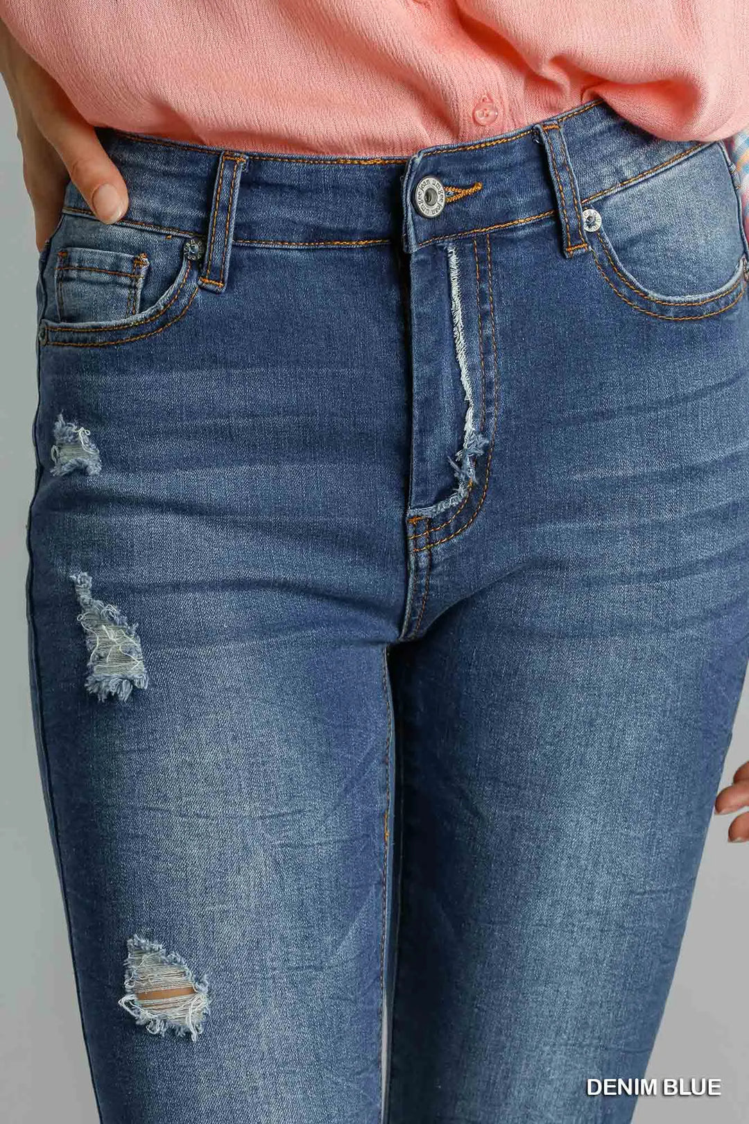 Umgee Distressed Skinny Jeans with Pockets Jeans