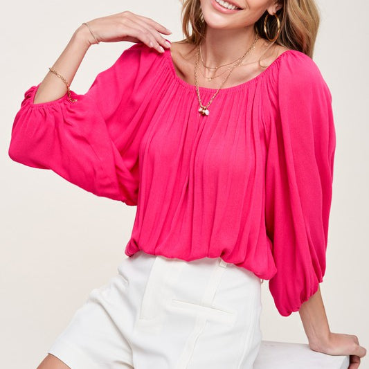 Balloon Sleeve Off Shoulder Blouse TOPS