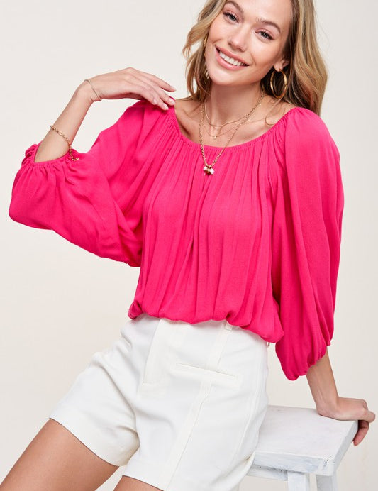 Balloon Sleeve Off Shoulder Blouse TOPS