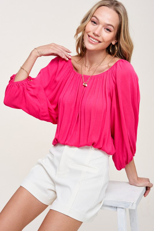 Balloon Sleeve Off Shoulder Blouse TOPS