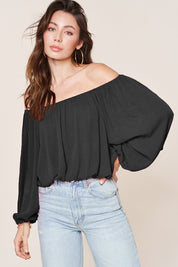 Balloon Sleeve Off Shoulder Blouse TOPS