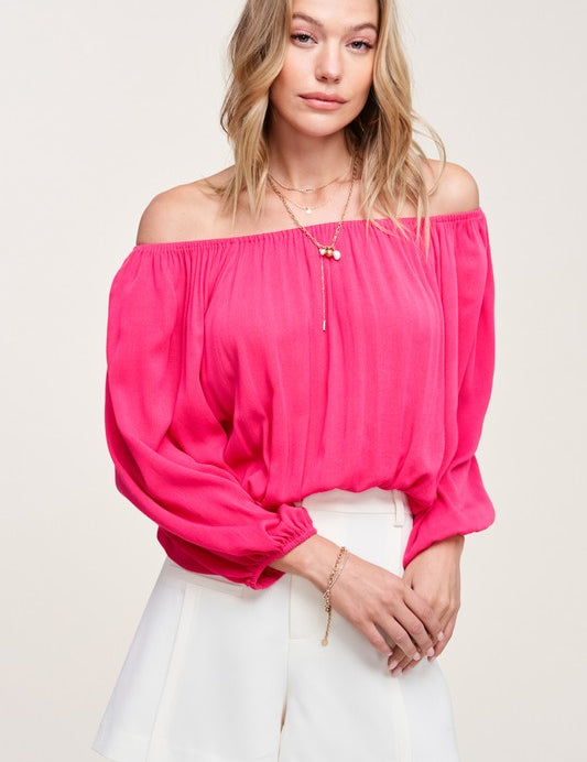 Balloon Sleeve Off Shoulder Blouse TOPS