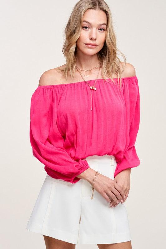 La Miel Jenna Off Shoulder Blouse Shirts & Tops