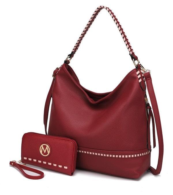 Mia K Blake Two-Tone Whip Shoulder Bag Red One Size Handbags