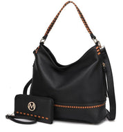 Mia K Blake Two-Tone Whip Shoulder Bag Black One Size Handbags