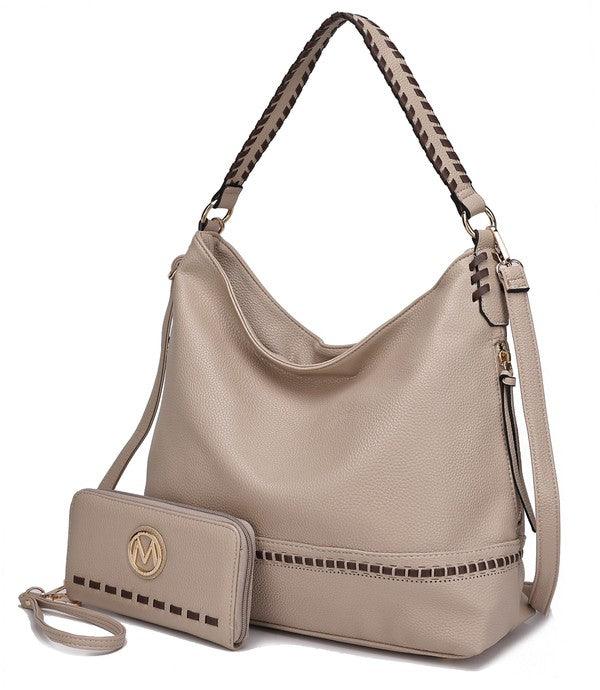 Mia K Blake Two-Tone Whip Shoulder Bag Beige One Size Handbags