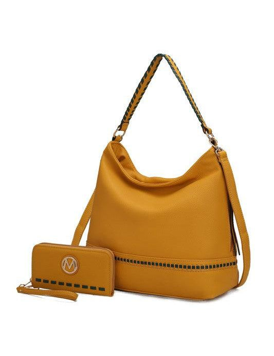 Mia K Blake Two-Tone Whip Shoulder Bag Yellow One Size Handbags