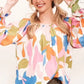 Lime 'N' Chili Abstract Print Off-the-shoulder Long Sleeve Top - DAVERRI FASHIONS
