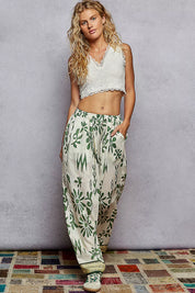POL Floral Printed Woven Wide Leg Drawstring Pants | Pants Daverri Fashions