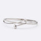 Crystal Pave Nail Stainless Steel Bangle Rhodium O S Bracelets