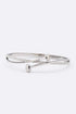 Crystal Pave Nail Stainless Steel Bangle Rhodium O S Bracelets