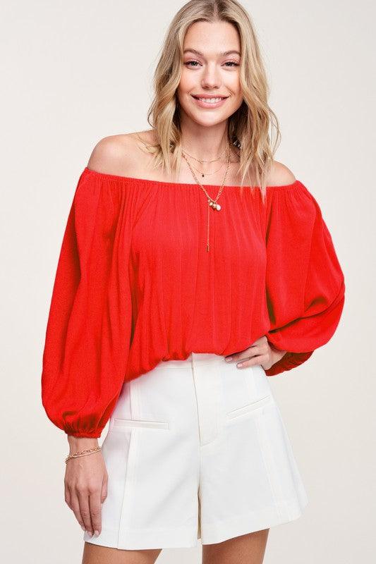 La Miel Jenna Off Shoulder Blouse Shirts & Tops