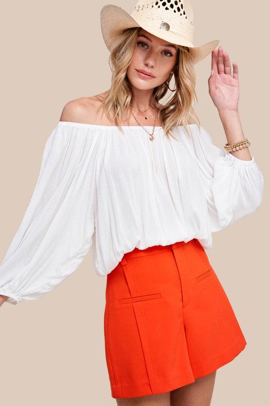 La Miel Jenna Off Shoulder Blouse Shirts & Tops