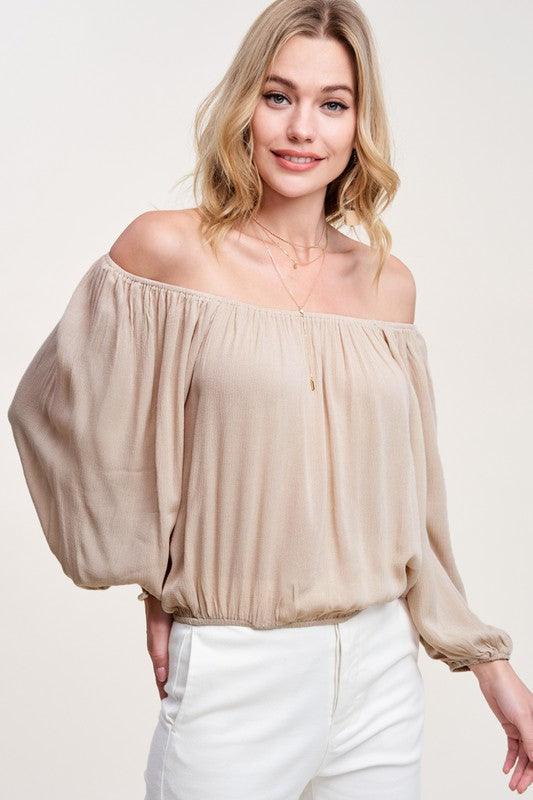 La Miel Jenna Off Shoulder Blouse Shirts & Tops