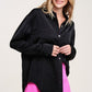 Silky Button-Down Shirt BLACK Shirts & Tops