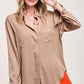 Silky Button-Down Shirt Shirts & Tops