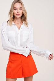 Silky Button-Down Shirt Shirts & Tops