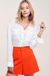 Silky Button-Down Shirt Shirts & Tops